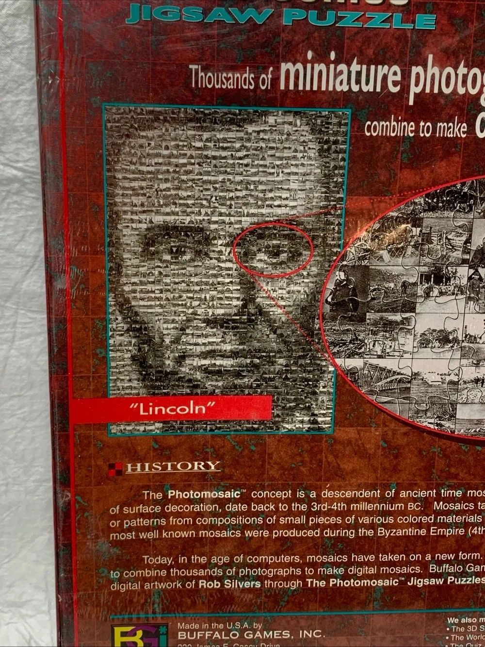 Abraham Lincoln Photomosaics 1000 Piece Jigsaw Puzzle Robert Silvers NEW Sealed!
